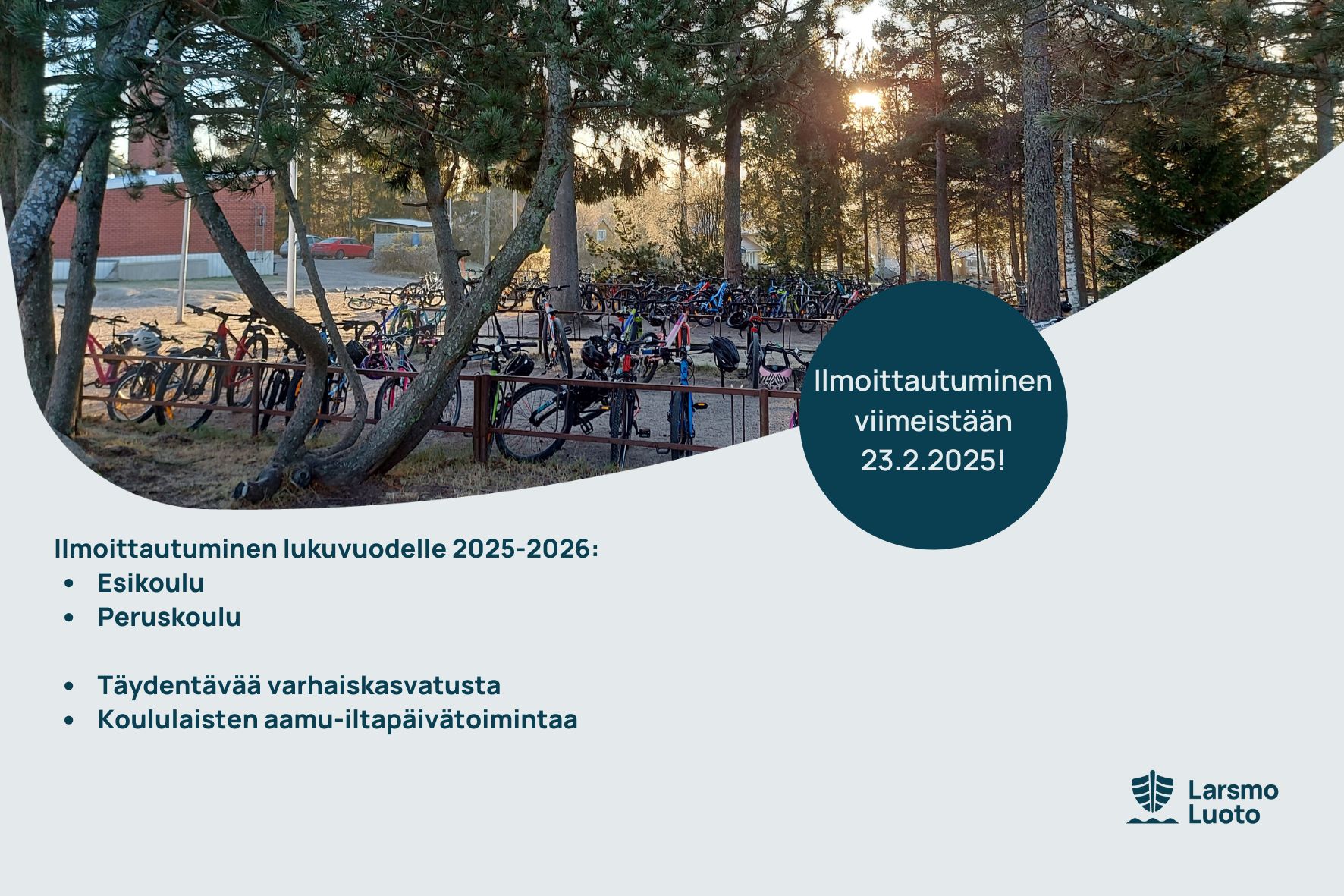 Ilmoittautuminen esikouluun ja kouluun 2025: image