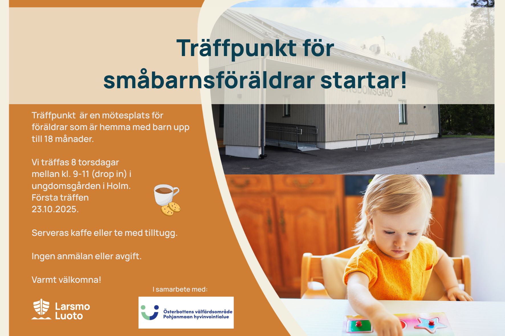 Träffpunkt i ungdomsgården för småbarnsföräldrar torsdagar från 23.10.2025 image