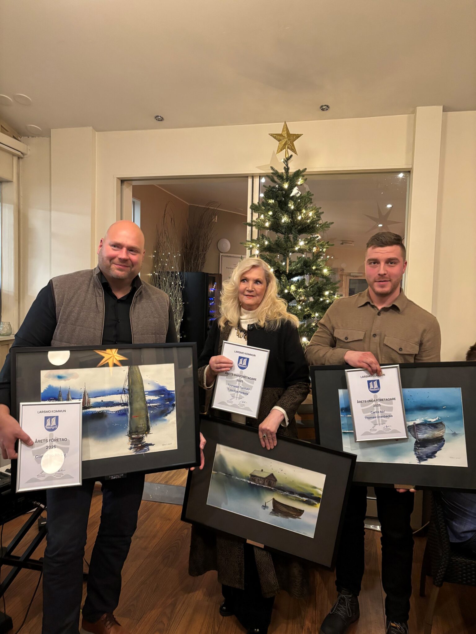 Tre glada företagarpristagare