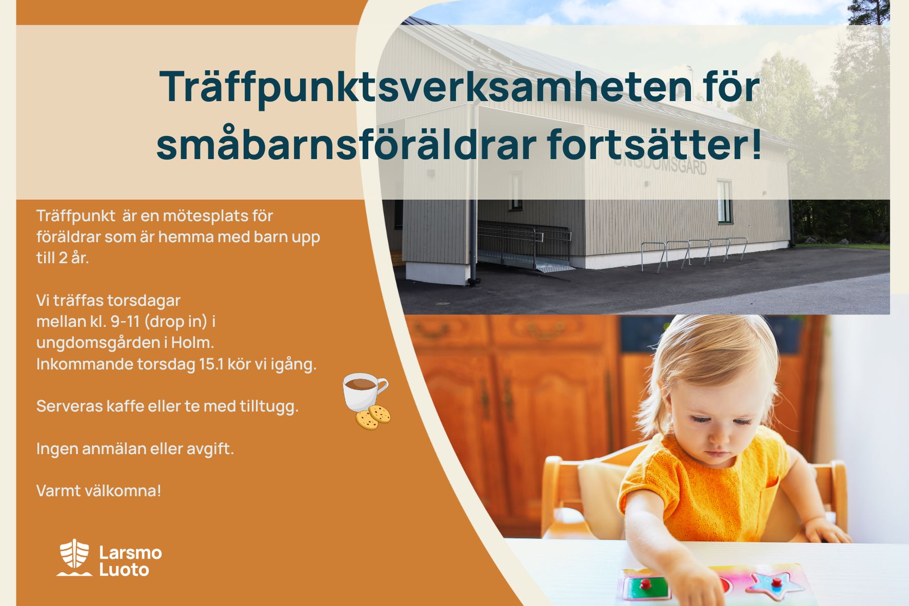 Träffpunktsverksamhet för småbarnsföräldrar fortsätter image