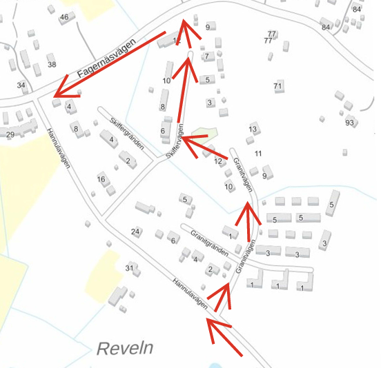 Karta över Hannulavägens grundförbättring
